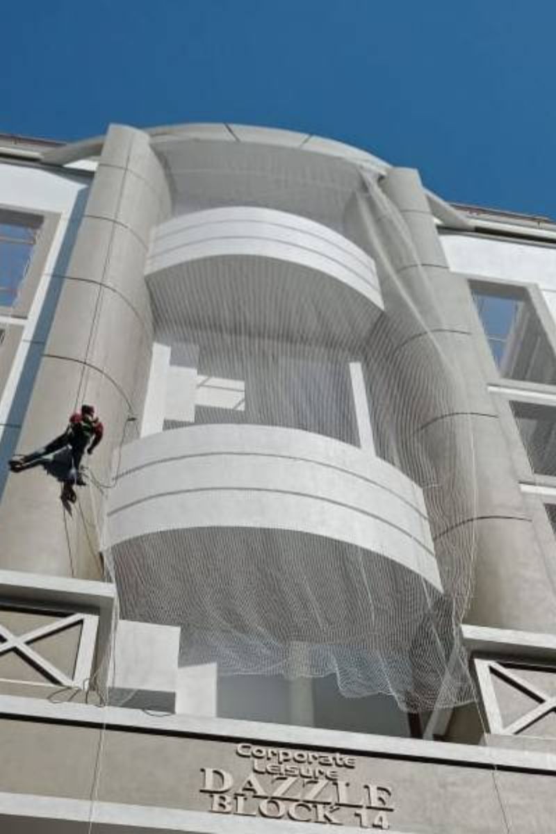 Building Covering Safety Nets